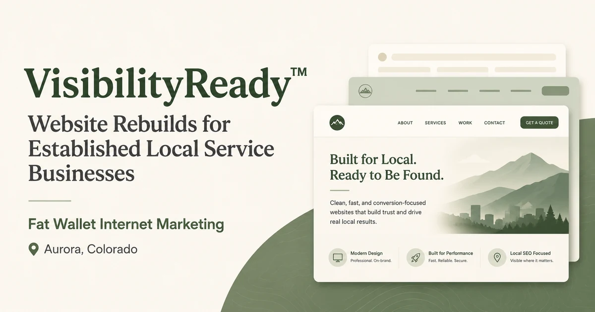 VisibilityReady website rebuild transformation for established local service businesses